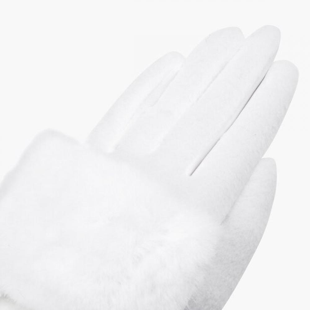 Munsingwear Women Knit Fur Gloves White Mp422lglo2