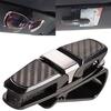 1x Black Sun Visor Glasses Sunglasses Card Ticket Holder Hook Car Accessories