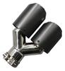 Right 63mm ID 89mm OD Matte Carbon Fiber Car Exhaust Pipe Muffler Trim Dual Tips