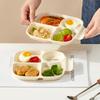 WORTHBUY New Cute Dinner Plate Dish With Compartments Reusable Fruit Salad Plates Weight Control Plastic Divided Food Plate