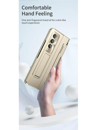 Совместимый чехол для телефона Samsung Z Fold 7/6/5 со слотом для стилуса, подставкой, плоским шарниром и полной защитой от падений