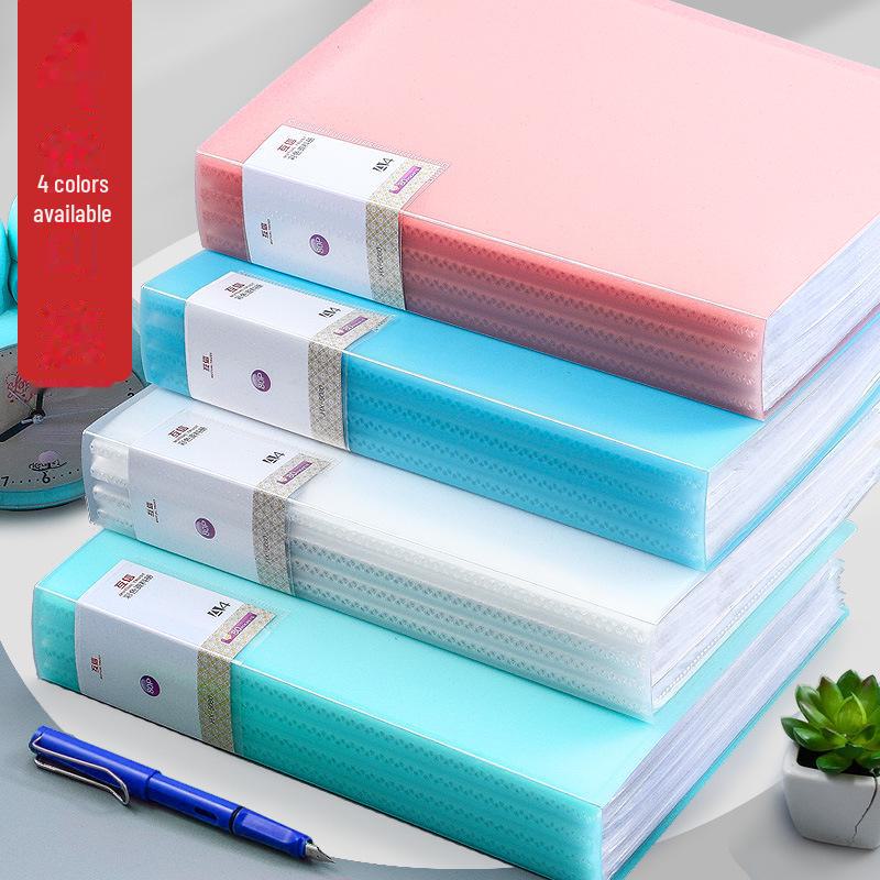 Colorful A4 Document Storage Book with 10,100 Pages and Transparent File Pages