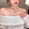 Изысканное двустороннее сердце с масляной каплей ожерелье для женщин, легкая роскошь, премиум-класс, цепочка-воротник, маленький эксклюзивный аксессуар на шею, цепочка для свитера