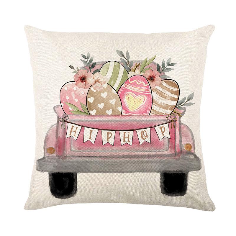 Easter Rabbit Pillow Cover Living Room Bedroom Sofa Cushion Cover Soft and Comfortable Home Decoration