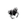 Harajuku Dark Wind Thorns Love Open Ring Trend Ins Cold Heart-shaped Ring for Women
