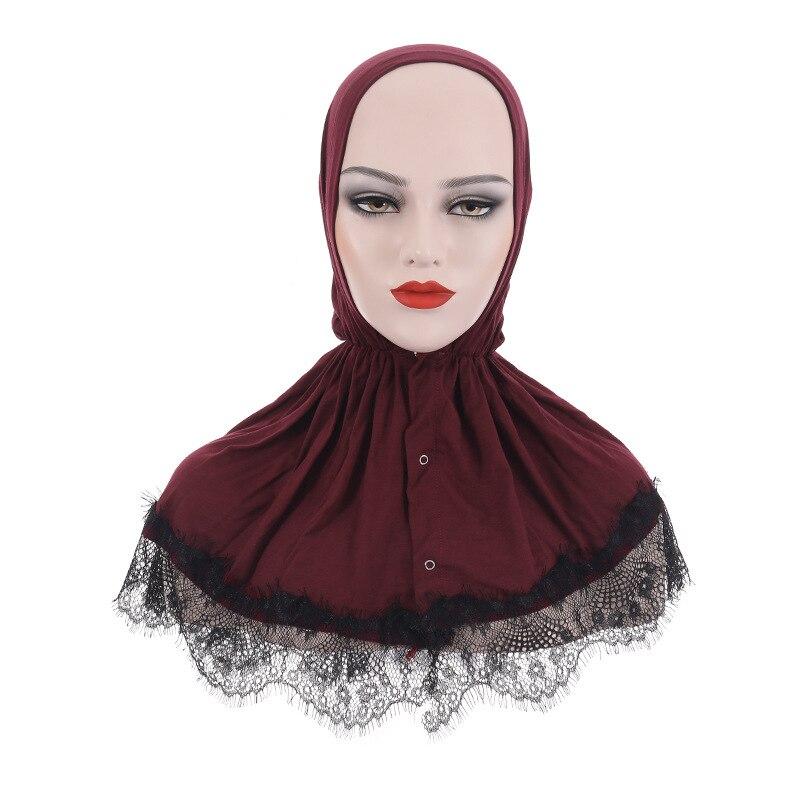 Модальное кружево с застежкой-молнией для мусульманских женщин, хиджаб