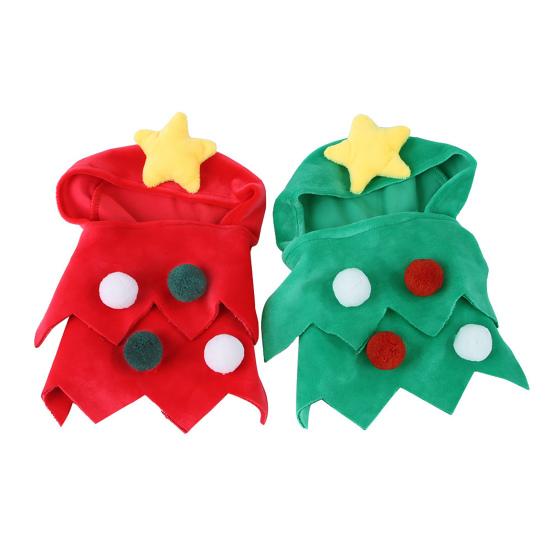 Dogs Christmas Costume Pet Xmas Tree Headwear Cat Apparel Festive Red Green Tree Hat for Dogs Cats Holiday Party Dress-up
