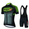 Boraful Team Summer Cycling Jersey Set Men Short Sleeve Cycling Clothings Breathable MTB Mountain Racing Bike Jersey Bib Shorts