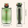Square Flat Transparent Portable Water Bottle with adjustable strap lightweight for hiking school travel office
