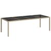 vidaXL Gartentisch Beige 250x100x75 cm Hartglas und Poly Rattan