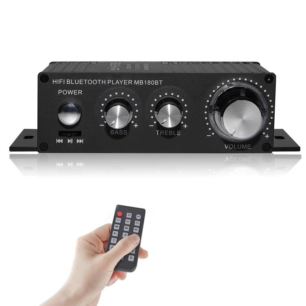 Power Amplifier Bluetooth Amplifier Stereo Audio Amplifier Karaoke Amplifier High Output 100W USB Playback High Bass Power Amplifier for Home Radio