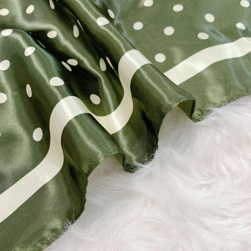 Квадратный шарф с принтом в горошек 2022 года для женщин, шелковая шаль, шейный платок, женские резинки для волос, головные повязки, повязка на голову, фуляр, атласный хиджаб, бандана