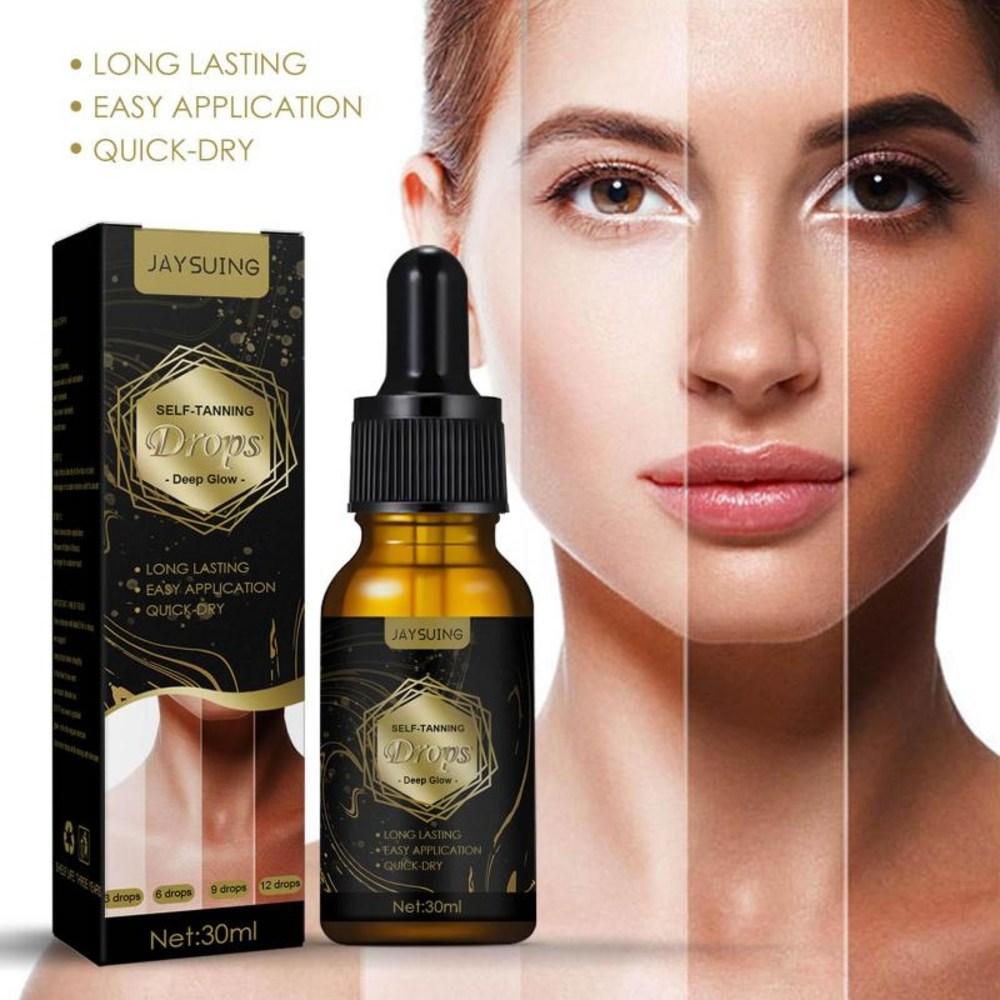 6 Self-tanning Drops Create a Natural, Sunless Fake Tan. Gradual Bronzing, 30ml, Brown, Natural.