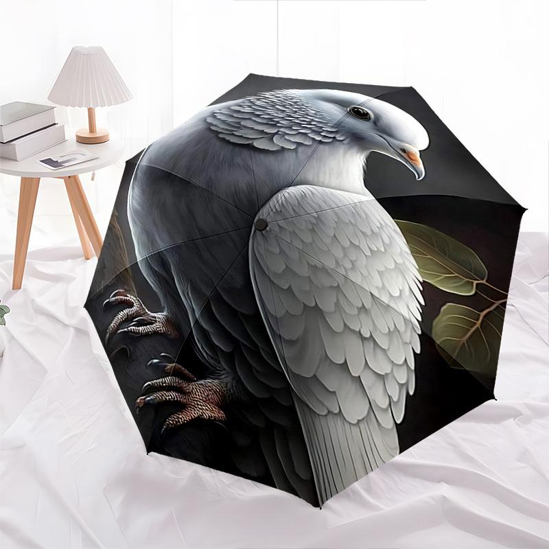 Pigeon, Feather Themed Automatic Opening and Closing Umbrella, Brightly Colored 8-rib Portable Umbrella, Suitable for Men and Women, A Perfe