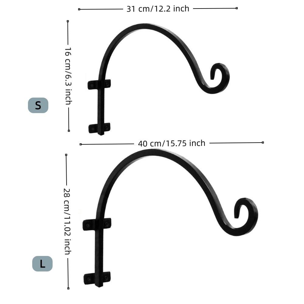 Heavy Duty Hanging Plant Brackets 12/16In Flower Basket Hooks Outdoor Wall Mount  Outdoor Use
