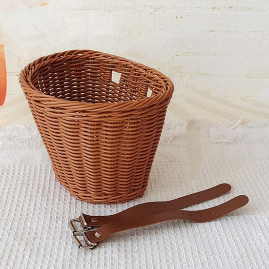 Велосипедная корзина большой вместимости, прочная, грузоподъемная, универсальная, простая в установке, плетеная вручную, имитация ротанга, велосипедная