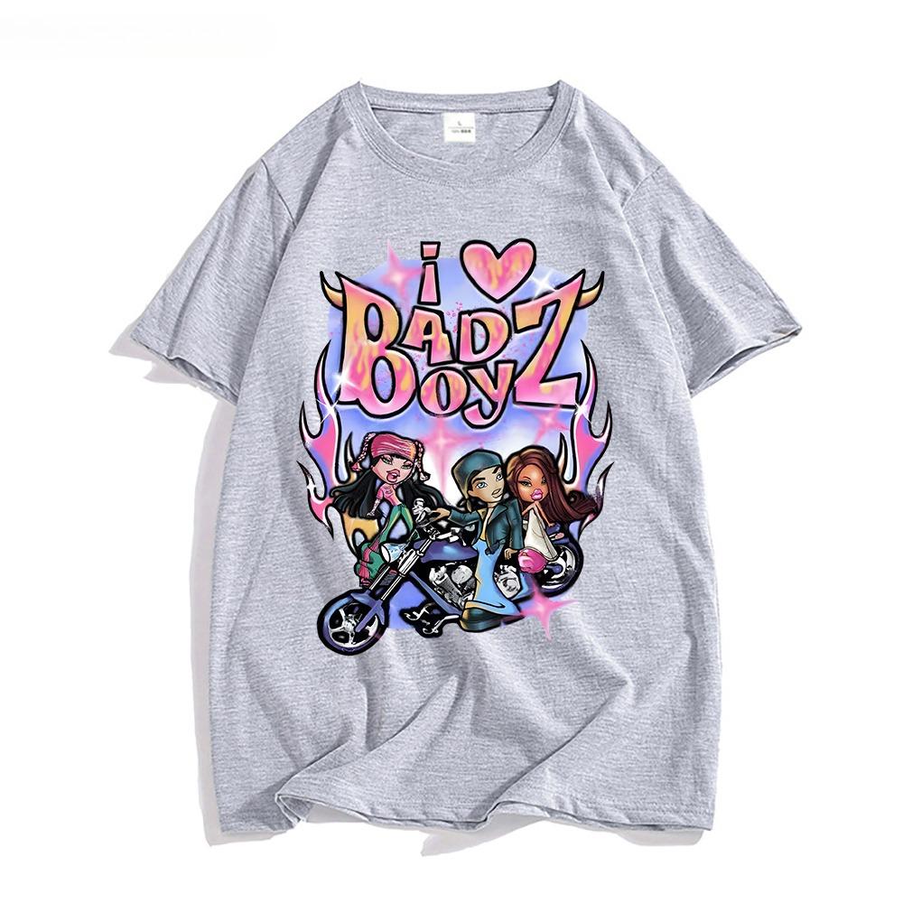 Bratz T Shirt WomenUnisex Cartoon Print Harajuku Tshirt 100 Cotton Pink Tops 2022 Summer Girls Fashi Shirts for Women