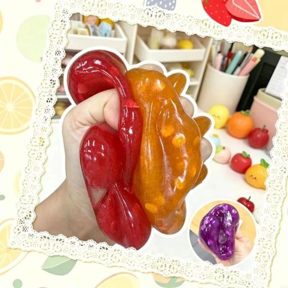 Stress Relief Fruit Stress Balls Soft Sugar Smoothie Ball Fun Fidget Squeeze Toy Kids