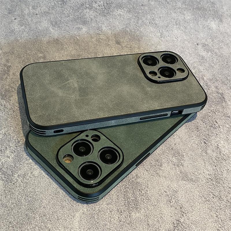 Текстура ретро-замши подходит для чехлов для телефонов Apple 14promax, IPhone13 Business 12 противоударных 11 защитных чехлов