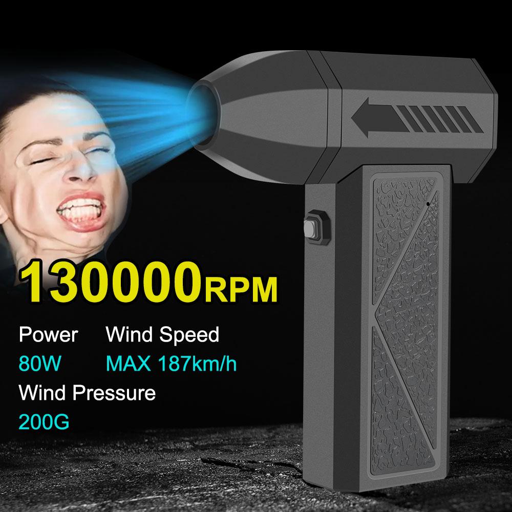 Инструмент для уборки Воздуходувка Мощный фен Электрическая воздуходувка для пыли Автоаксессуары Снежная воздуходувка Турбо-реактивный вентилятор Сильная продувка Универсальный 4 скорости регулируемые