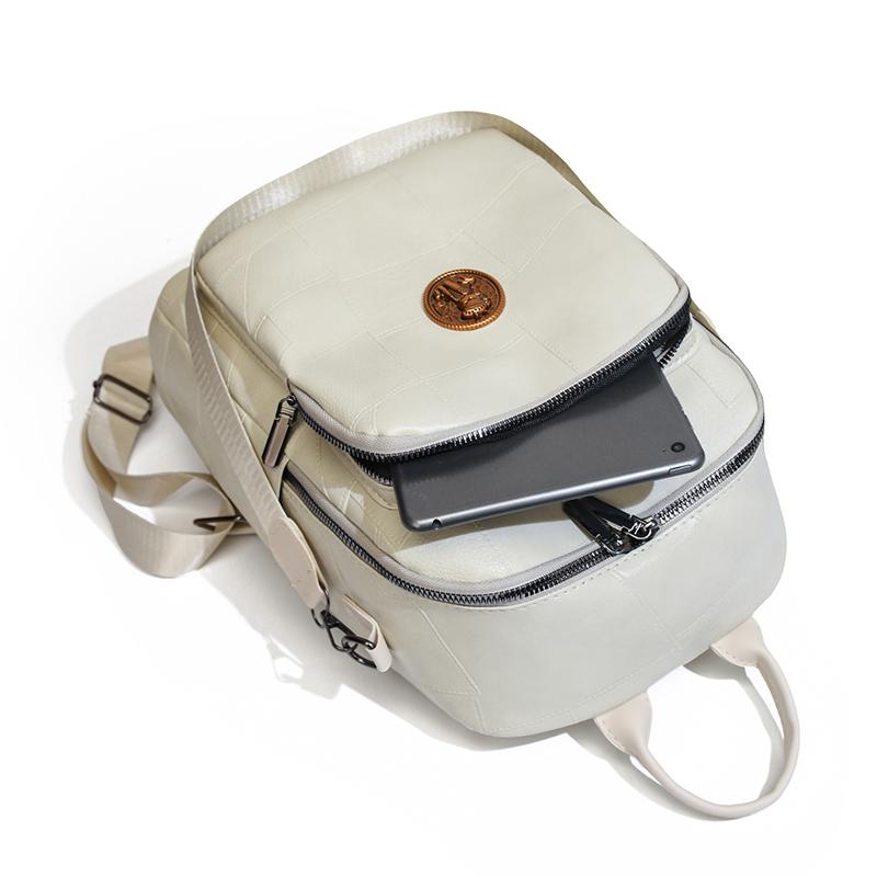 Мягкий кожаный женский рюкзак, сумка на плечо, многофункциональная студенческая школьная сумка