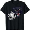 Футболка с мультяшной пантерой, талисманом команды Panthers, держащей футбольный мяч