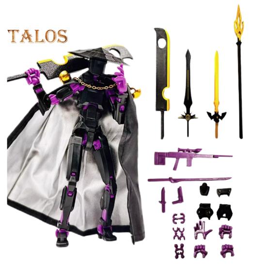 Knight-Errant Action Figure with Accessories Movable Joints 3D Printed Chinese Style Swordsman Robot Model Toy Articulated Dummy Figurine