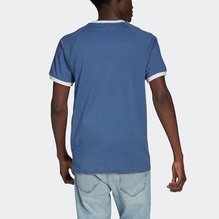 adidas Мужская футболка Originals Vintage Stripes 3-Series с вышитым логотипом, синяя GN3501