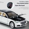 1/24 Benz Maybach S680 Alloy Car Diecast Metal Model Sound & Light Toy Car Central Control Ornaments Collect Kids Toys