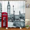 Nordic Style Landscape Paris Tower Fabric Shower Curtain Bathroom Curtains Waterproof Polyester Bath Screen with 12 Hooks