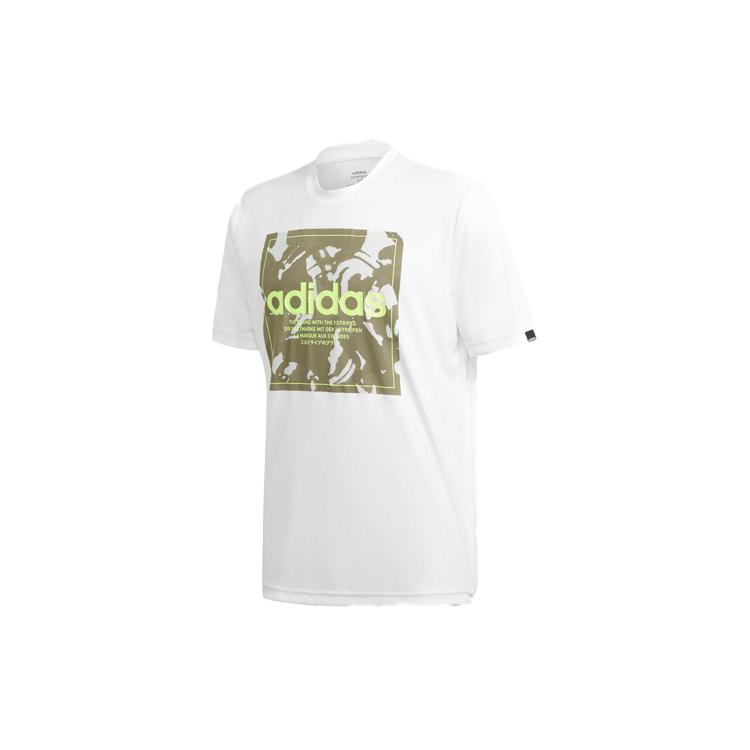 Adidas T Shirts Men's White Crew Neck Moderate Straight Fit GD5875