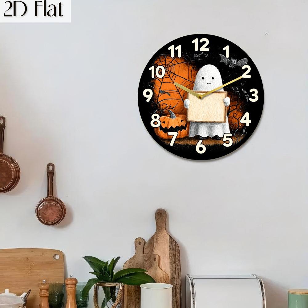 Halloween creative wooden clock, wall clock, silent, living room clock decoration, decoration ornaments