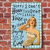 Vintage Metal Tin Sign Blue White Gingham Farmhouse Wall Decor for Cafe Garage Home xcm