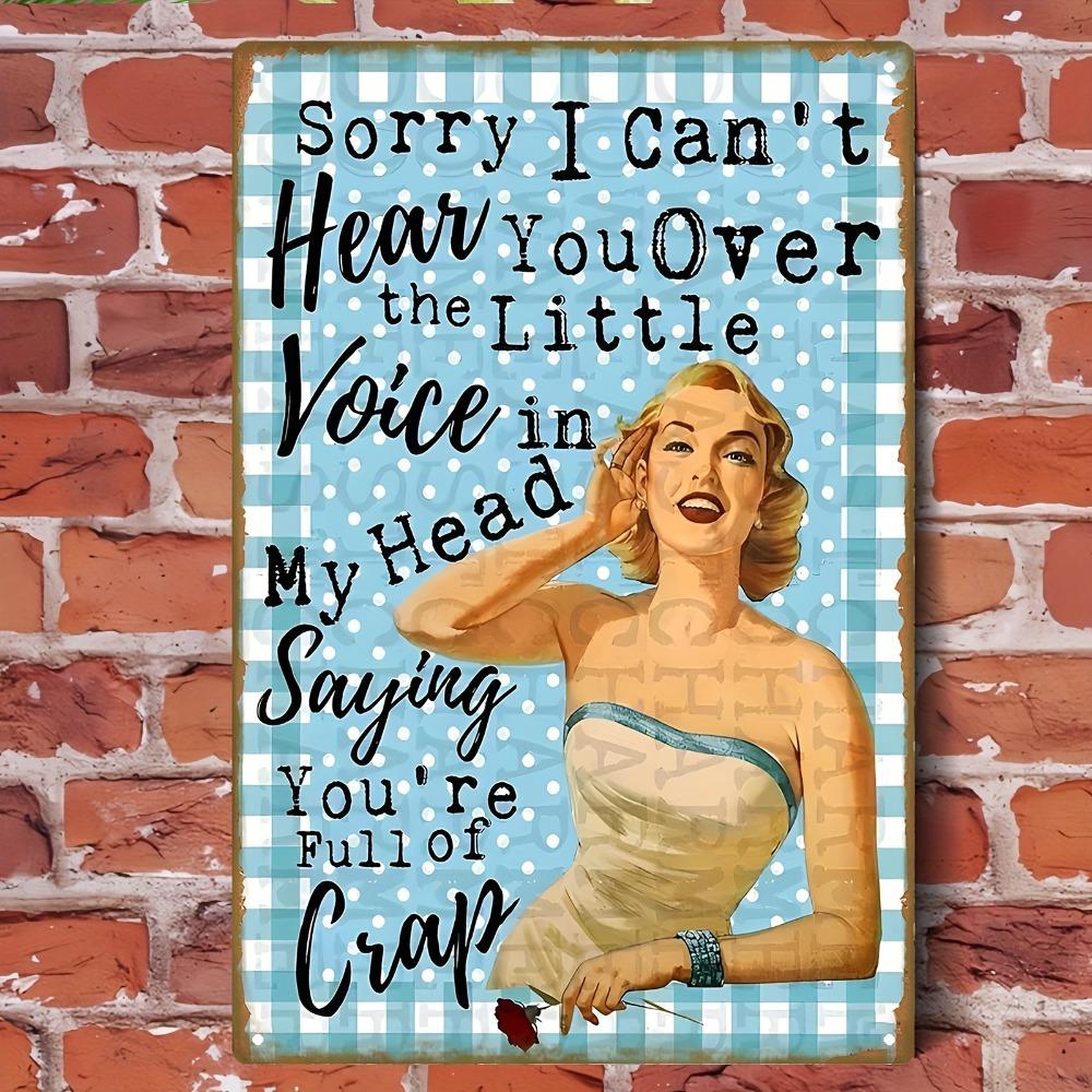 Vintage Metal Tin Sign Blue White Gingham Farmhouse Wall Decor for Cafe Garage Home xcm