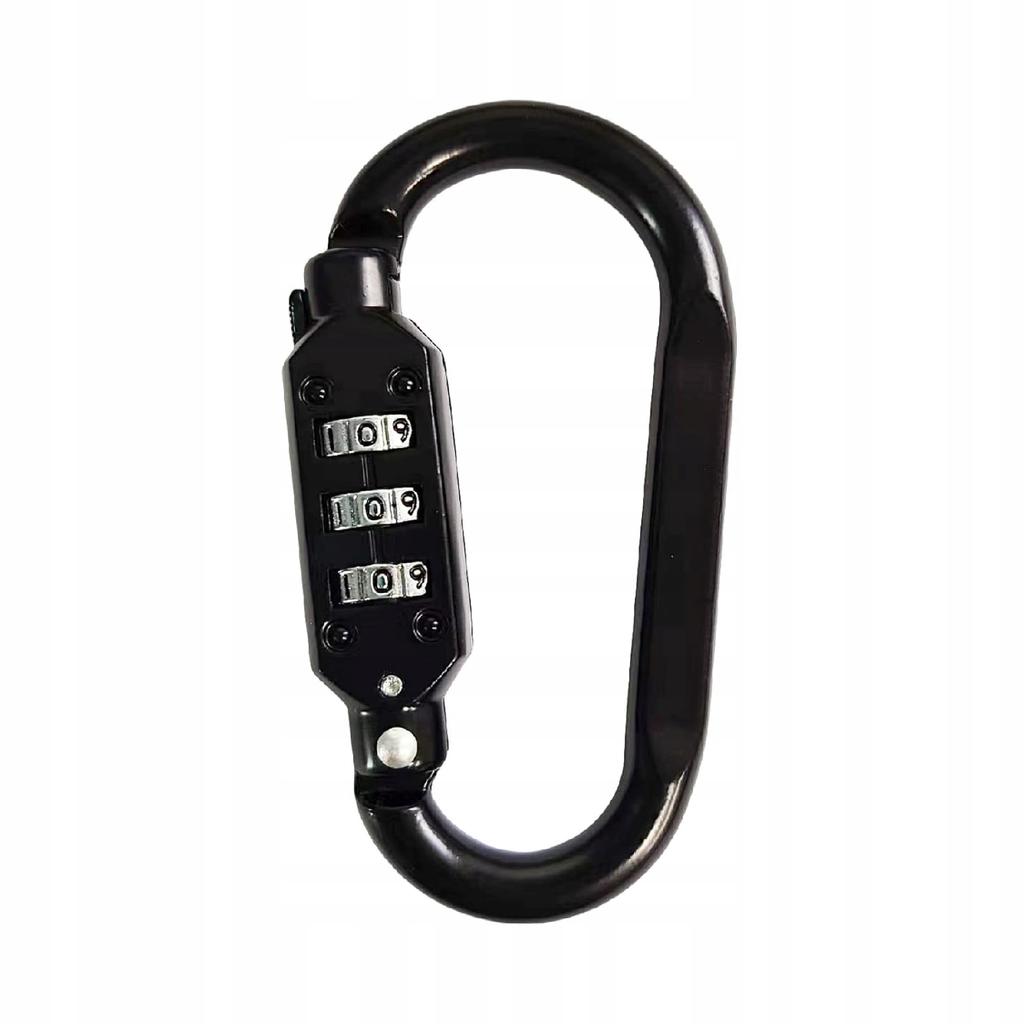 Carabiner with code, strong clasp, key ring for stroller, 3 digits