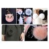 Fluffy Fur Pom Keychain Soft Faux Colorful Rabbit Fur Ball Car Keyring Pompom Key Chains Key Holder Women Bag Pendant