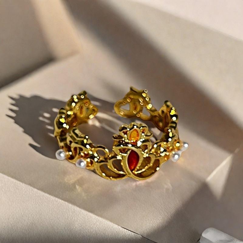 Blind Box Pair, Peach Blossom Dripping Oil Butterfly Ring, Medieval French Retro Niche Design, Light Luxury Ring For Women