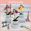 Pot Phalaenopsis Artificial Flower Bonsai For Event Decoration Prop Home And