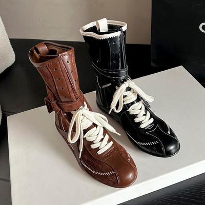 Синяя версия шкафа~ увеличение внутренней высоты женские сапоги для охоты на уток универсальная цветовая гамма ремешок боксерские ботинки уличные рабочие ботинки Мартин