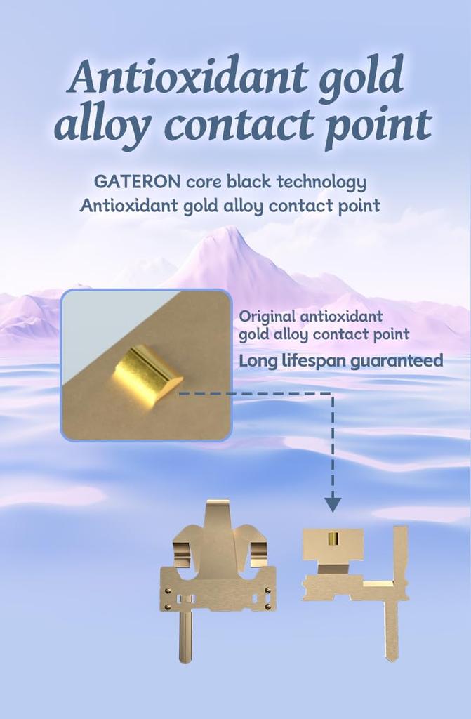 GATERON Melodic Melodic Keyboard Clicky RGB LED 5 Pin Factory Lubricated 60gf Key Switch for MX Mechanical Keyboard Switch, (35PCS)