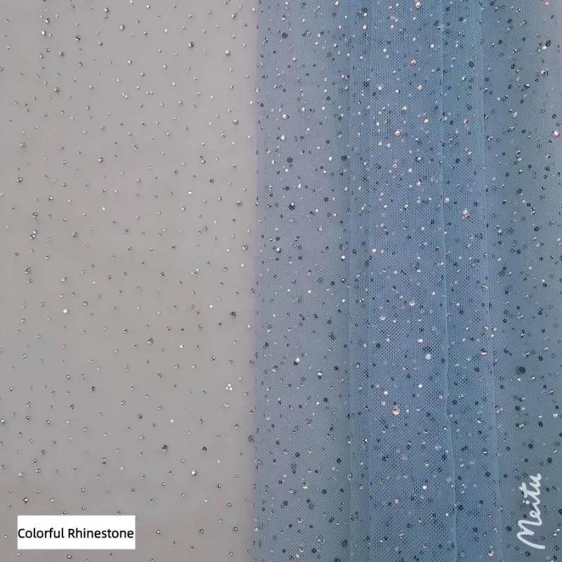 100x150 см блестящая кружевная ткань из тюля со стразами свадебная ткань для выпускного вечера вечернее платье ткань