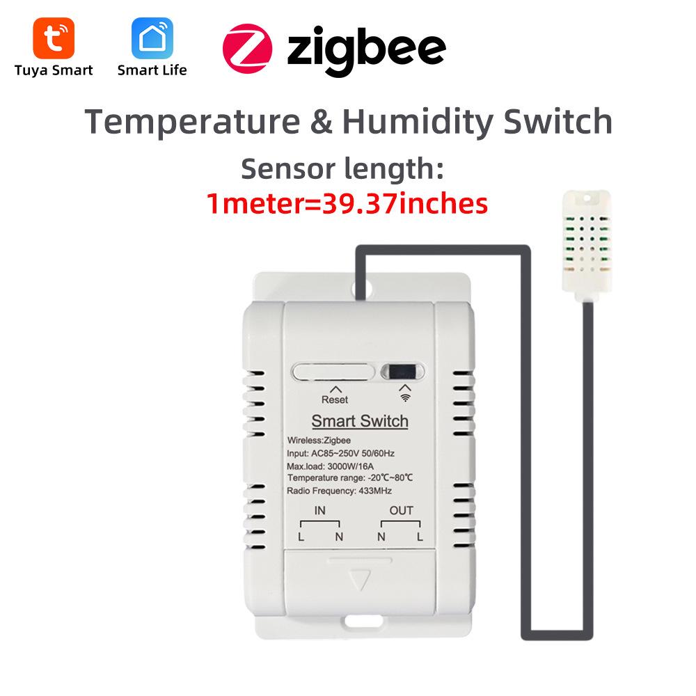 Умный Zigbee выключатель температуры и влажности с голосовым управлением Alexa/Google