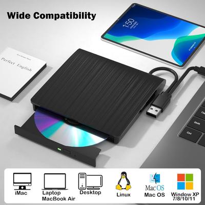 Портативный внешний DVD-привод USB для ноутбука и настольного компьютера