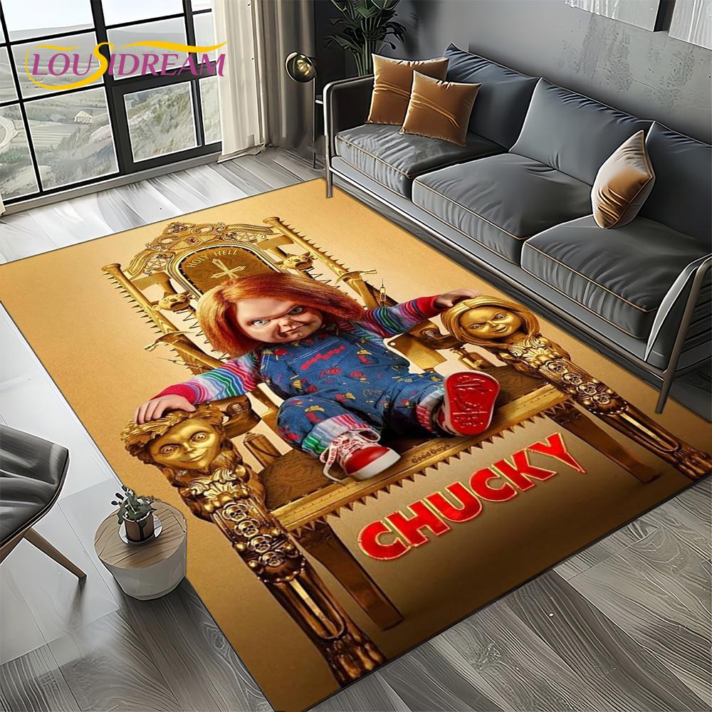 Ковер Коврик Персонаж Фильма Ужасов Чаки Пеннивайз Хэллоуин Пила для Гостиной Спальни Дома Украшение Дивана, Нескользящий Напольный Коврик