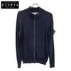 6415562B2 Темно-синий Хлопок Компактный Нашивка Вязаный Кардиган на Молнии Куртка M Темно-синий Б/у
