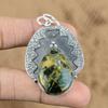 Natural Copper Seraphinite Gemstone Pendant 925 Sterling Silver For Women