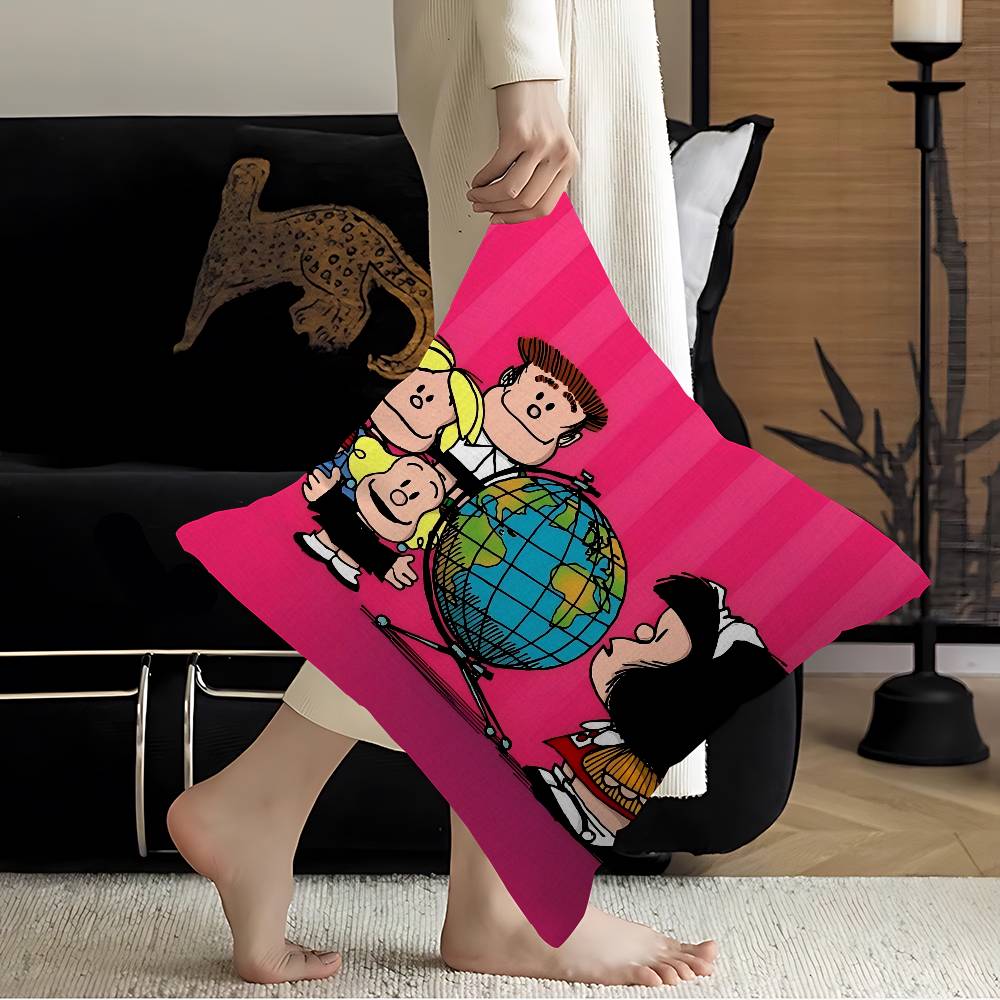 Cartoon MMafalda Pillow Cushion Cover Pillowcase Living Room Sofa Home Decor Customized