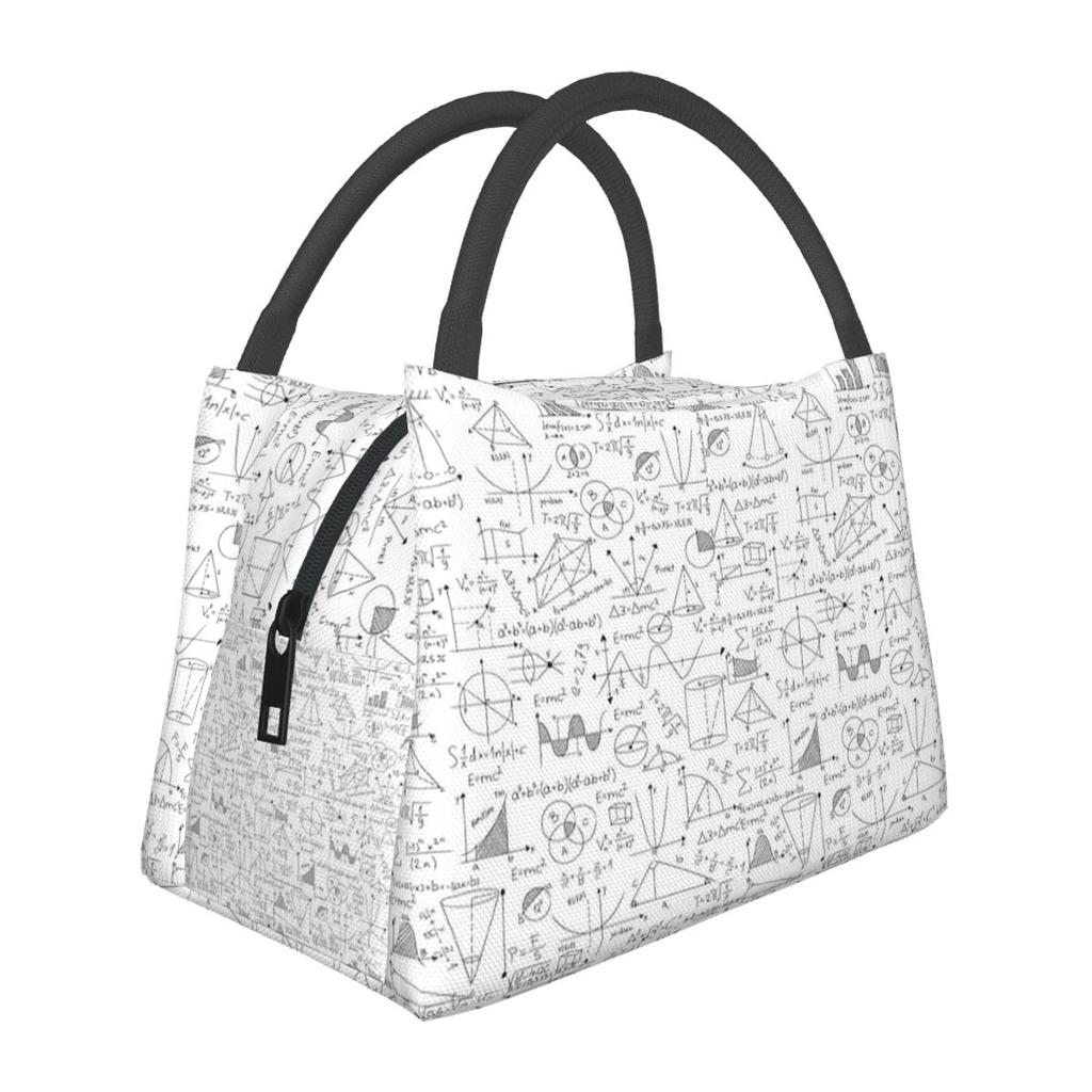 Mathematics Formulas Math Numbers Lunch Bag for School Bento Storage Food Boxes Portable Container Cooler Thermal Lunch Box Tote