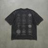 Sacred Geometry T-Shirt | Washed Black Streetwear | Spiritual Graphic