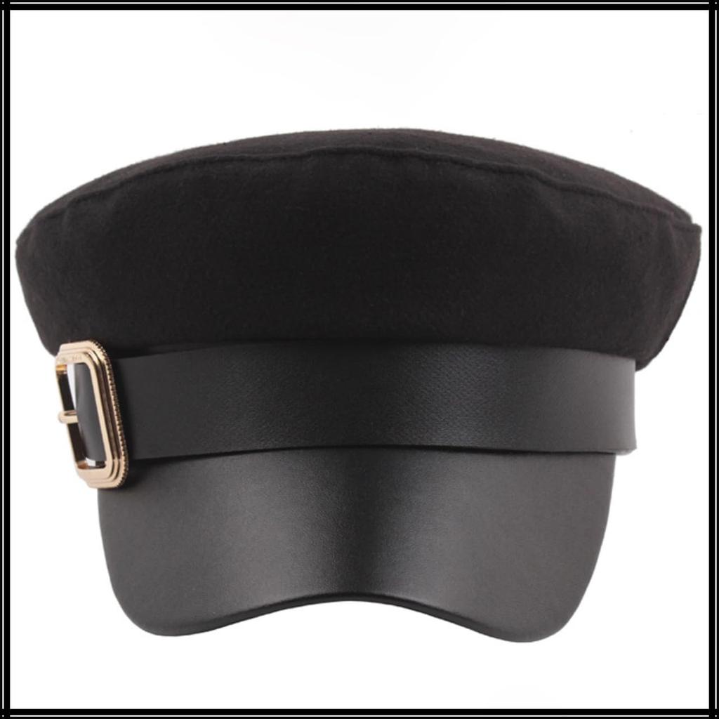 Морская кепка Шерстяная кепка газетчика Пряжка Стильная шляпа для выхода Женская Мужская CZ206 [Белый Клык] (красный)